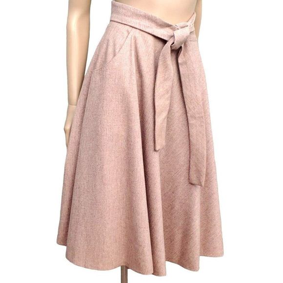 Vintage Pink Skirt Suit 70s Wool Office Wear M 8 10 Junior Belle - Picture 2 of 16